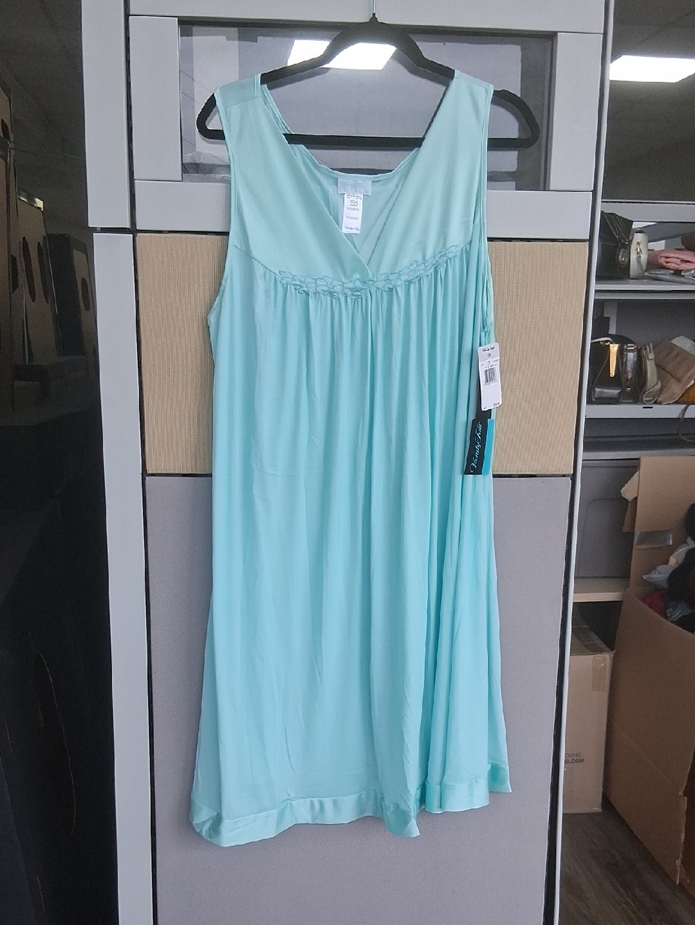 Vintage ( Dead Stock WTags)Light Aqua Sleeveless Midi Dress Vanity Fair